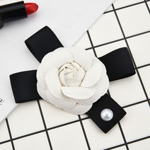 럭셔리 빅 가죽 동백 진주 브로치 장미 꽃 액세서리 진주 헤어 액세서리