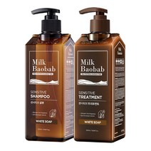 밀크바오밥 센서티브 샴푸500ml+트리트먼트500ml 화이트솝향, 1세트, 500ml+500ml