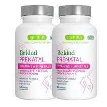 영국 이게누스 Igennus Prenatal 프레나탈 멀티비타민 & 미네랄 with 엽산 철분 칼슘 콜린 60정, 2팩