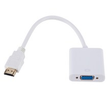 모니터 변환 젠더 VGA HDMI grwibeou hd 1080p to vga 어댑터 기 케이블 male to vga famale digital analog converter, 하얀, 0.5m