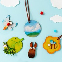 바보사랑 곤충 나무 목걸이 만들기 패키지 우드아트 나무공예.아트제작소, 꽃