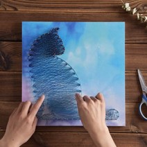 집콕취미 실그림 못그림 수작업 diy 아이디어 못 줄감아 고양이 장식 그리기 입체 제작 재료 보현사 맞춤, 기본, 01 스타 캣츠 스타 베이스 프레임리스