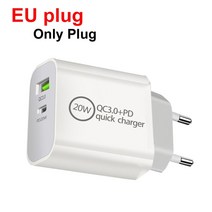 아이폰용 USB C 충전기 20W 고속 블록 PPS PD 듀얼 2 포트 C타입 벽 컴팩트 전원 어댑터, 01 EU Plug
