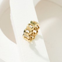 제이로사 14k 18k 체인 링크 볼드 도도 반지