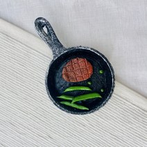 푸드마그넷 빈티지 프라이팬 미니어처 브런치 음식 냉장고자석 마그네틱 인테리어 소품, 1.A