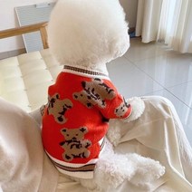 다오브 강아지 곰돌이 소프트 댕댕 가디건, 레드