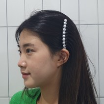 업스타일 헤어 머리꽂이 진주 일자형 헤어빗핀