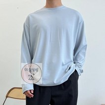 무지 남자 라운드넥 긴팔티 캐주얼 티셔츠 8컬러