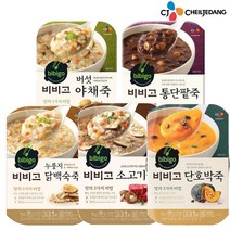 CJ제일제당 비비고 죽 280g 5종 혼합 야채죽1+통단팥죽1+닭백숙죽1+단호박죽1+소고기죽1, 1개