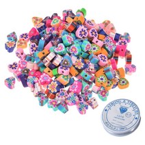 QDY 주얼리 제작을 위한 100개 모양의 비즈, 약 11x10x5mm, 부드러운 도자기, 여러 가지 빛깔의