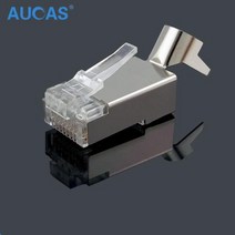 네트워크 장비 도구 AUCAS CAT7 FTP 50pcs RJ45 커넥터 쉴드 RJ11 플, 20PCS