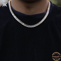 테니스 목걸이 남자 힙합 실버 골드 지르코니아 남자 클래식 스포츠 7MM 멋스러운 힙합