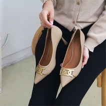 [오노마] ONM 여성 골드 사슬 7cm 펌프스 힐