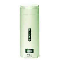 휴대용분유포트 여행용 접이식 전기 포트 여행 주전자 휴대용 미니 커피 물 보일러 304 스테인레스 BPA 프리 380ml, 라이트 그린+UK