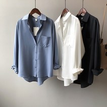 여자 데일리 셔츠 베이직 블라우스 깔끔한 링클프리 원단