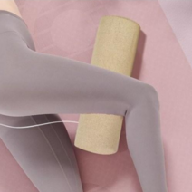 써니요가 얇은 하드 코르크 폼롤러 필라테스 스트레칭, 30cm