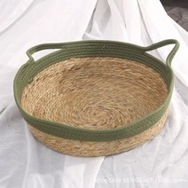 라탄고양이집 라탄숨숨집 냥이집 라탄하우스 직조 애완 동물 침대 여름 시원한 등나무 배변 새끼 긁는 수면 패드 용품, Green house+S-Use under 2kg