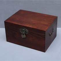 엔틱 원목 수납함 나무박스 악세서리 팔찌 자물쇠, 35x25x19 대형