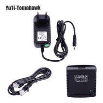 [해외] USB 2.0 LRP 인쇄 서버 공유 LAN 네트워킹 이더넷 허브 전원 어댑터 EUUS 플러그, 상세내용표시