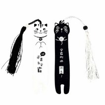 귀여운 동물 우드 책갈피 선물 고양이 북마크 북홀더, 색상, 블랙