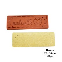 24 개/몫 가죽 제 옷. 2015년도에도 대 gift bag 짐 손 ma with love hl 태그와 leat 블 봉 일, 02 Rectangle2x6cm brown