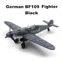 1/48 WWII 독일 BF109 영국 허리케인 전투기 4D 조립 군사 비행기 모델 무기 빌딩 블록 장난감, [11] BF109 Black, 11 BF109 Black