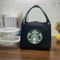 스타벅스 보냉백 보온백 도시락가방 캔버스 토트백, 블랙