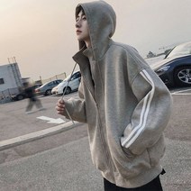 이유까까 남성용 아디 하이넥 기모 후드집업