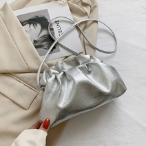 오토바이가죽자켓 바이크 라이딩 자켓 고급스러운 골드 클라우드 가죽 가방 여성용 호보 레트로 크로스 바디 백 소형 전화 디자인 클러치 클립 여성 볼사, 은, 은