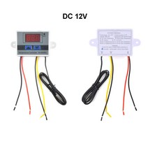 측정기기 W3001 디지털 LED 온도 조절기 12V/24V/220V 열 냉각 제어 스위치 프로브, 01 DC 12V