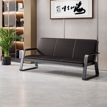 병원용대기의자 공항 장의자 쇼파 약국 벤치 로비 휴게실 대기실 대합실 등받이 팔걸이 은행, 3인 브라운