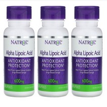 Natrol 미국직배송 나트롤 알파리포산 600mg 30캡슐 정품, 30정 3병, 3개, 30정