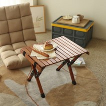 몬스터캠핑 우드 롤테이블 캠핑테이블 접이식테이블 야외테이블, W540 브라운