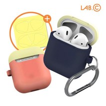 랩씨 에어팟 캡슐 키링 실리콘 케이스 2 in 1 패키지 파스텔 블루=LABC-522-PBL