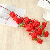 조화 인조 나무 화분 인테리어 조화파는곳 추천 인공 복숭아 꽃 공학 풍경 나무 장식 왁스 매화 거실 시뮬, 02 빨간_02 1pcs