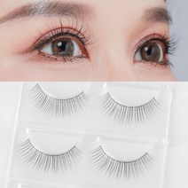 [속눈썹1+1] 무지개홈 속눈썹 22종 모음전/추가사은품증정/셀프속눈썹/A형속눈썹/3D/가닥속눈썹/속눈썹연장/아이래쉬/인형속눈썹/ 듀오 속눈썹접착제 단품, 2EA, 02호 단품(3쌍/Ea)
