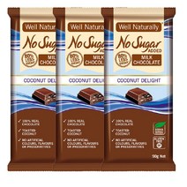 [웰 내츄럴리] 설탕무첨가 글루텐프리 밀크초콜릿 코코넛 딜라이트 90g, 3개