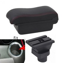 미니 쿠페 용 R50 Cooper S R53 센터 콘솔 팔걸이 박스 보관함 usb 컵 홀더가있는 팔꿈치 받침대, 01 A-Black red line
