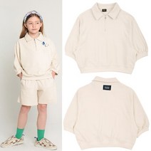 블루테일 [블루테일]AXA4TS05IV 아이보리 하프집업 반팔