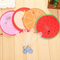 귀여운 캐릭터 미니 부채 5P 휴대용 손 예쁜 동물 여름, 수박5P