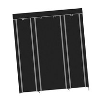 조립 원룸 간이 옷장 걸이 레일이있는 부직포 셔츠 의류 신발 완구 용 독립형 휴대용, [02] Black