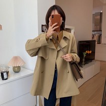 여자 봄가을 더블버튼 트렌치코트 재킷 캐주얼 미시 자켓 바바리 코트 인박카126