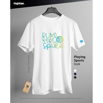 더림 스파이크 배구 발리볼 반팔 티셔츠 기능성 라운드 드라이핏 남녀공용, 화이트