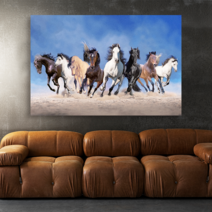 [스튜디오17] 행운을 부르는 달리는 말 그림 출세운 오마도 칠마도 팔마도 캔버스 액자 인테리어, 4.재물 팔마도