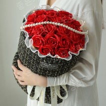 선물용 꽃다발 다양한 비누장미 11종 꽃으로 만들어진 부케 꽃 장식 장미 꽃다발 보내기, 21 작은 향기로운 코코아