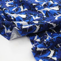 원단킹 고밀도 면60수]대폭 여름 나뭇잎-블루 (8107007)