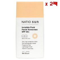 Natio 나티오 인비저블 플루이드 페이셜 썬크림 SPF 50+ 60ml 2팩