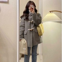 [예쁨시전] 여성 떡볶이 단추 트렌치 코트