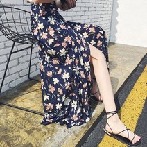 마쿠쿠 쉬폰 플라워 랩 스커트