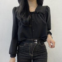 VANANA2 찰랑 원단 페미닌 프릴 셔츠 블라우스 3color